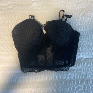 victoria secret black corset top